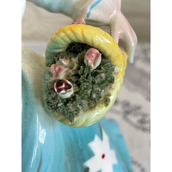 Vintage LEFTON Southern Belle with Flower Basket PLANTER #30008 6 1/2 - Picture 4 of 10